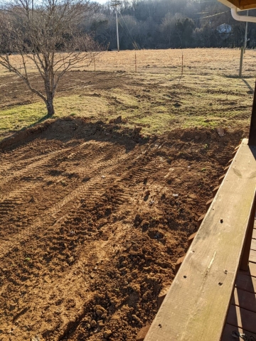 Clear yard in prep for concrete
