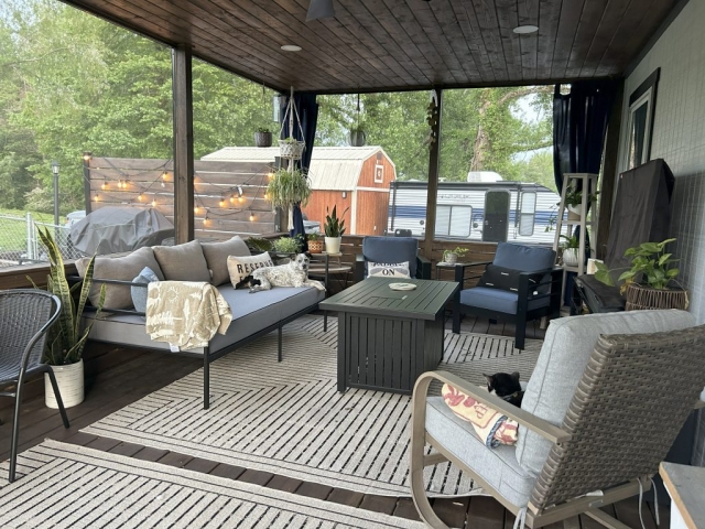 New screened in porch, new deck, and roof