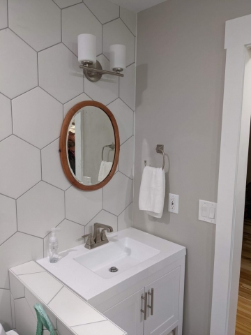 Hexagon white tile