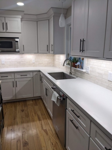 New cabinets, countertops, and backsplash